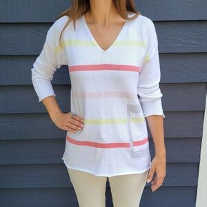 V-neck summer striped sweater, sz Small